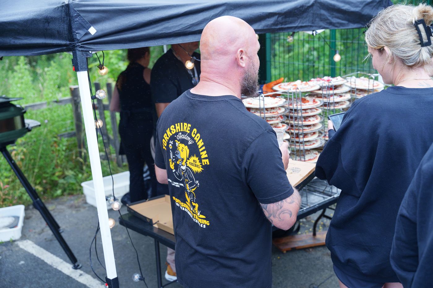 Food laid on under the gazebo