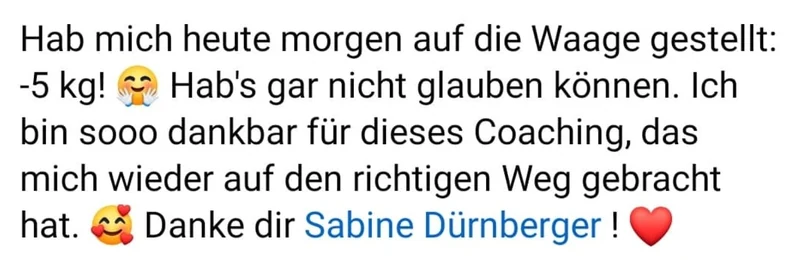 Nachricht einer Natürl-ICH Kundin