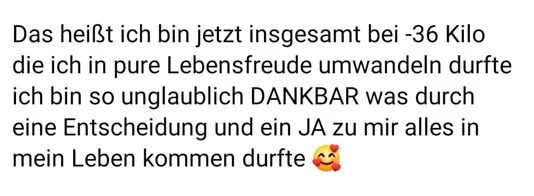 Nachricht einer Natürl-ICH Kundin