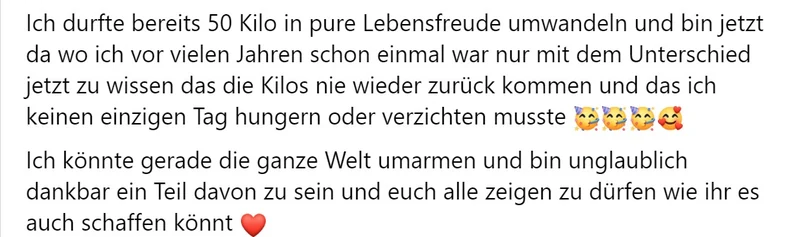 Nachricht einer Natürl-ICH Kundin