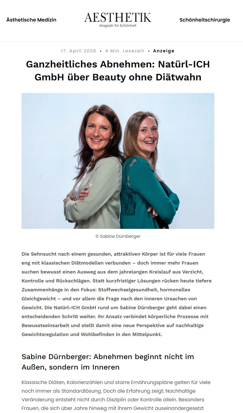 Artikel über Sabine Dürnberger in Aesthetik