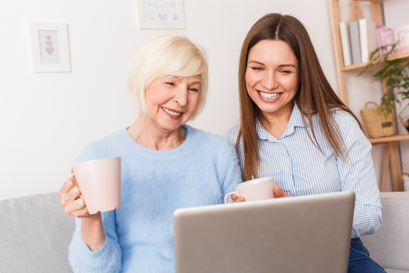 Family reviewing senior living options together