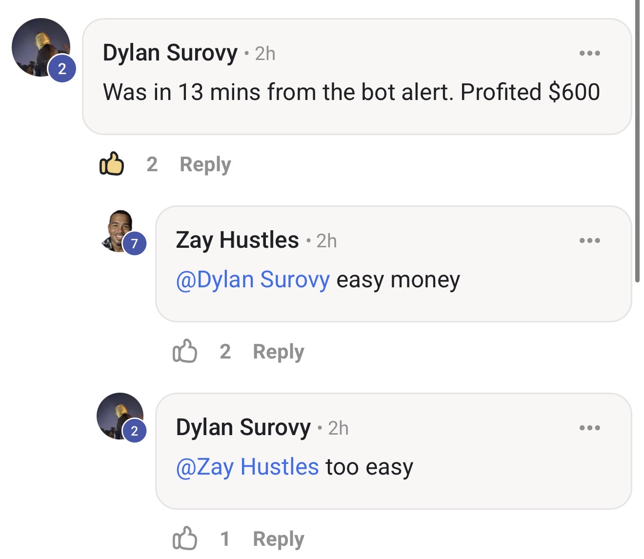 Dylan Surovy — Profited $600 in 13 minutes