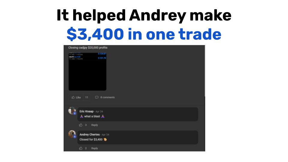 Andrey made $3,400 in one trade