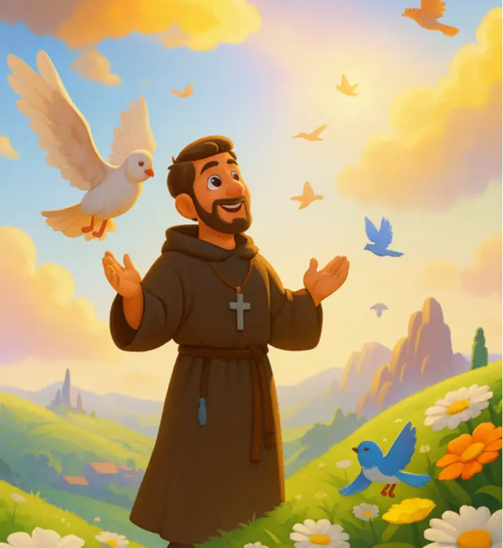 Illustration of Saint Francis of Assisi, page 31 of the 2nd Edition book
