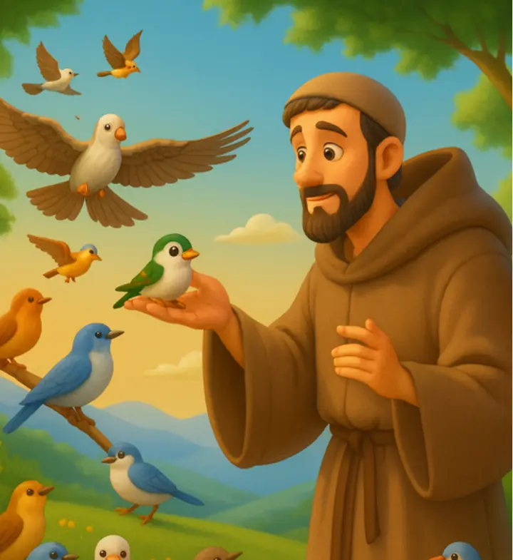 Illustration of Saint Francis of Assisi, page 21 of the 2nd Edition book
