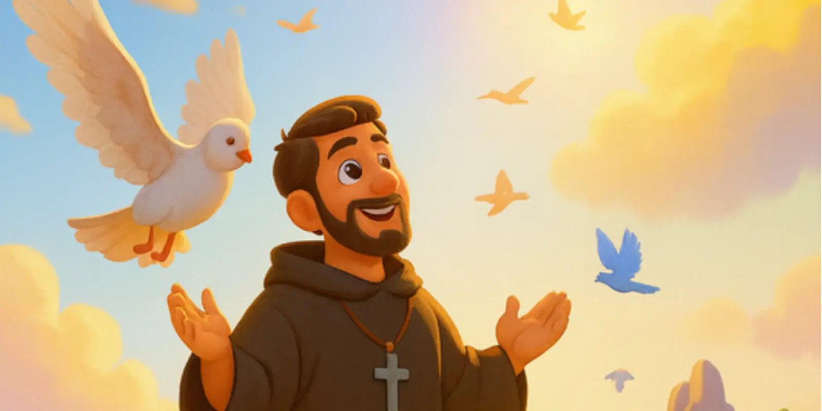 Illustration of Saint Francis of Assisi from the 2nd Edition book