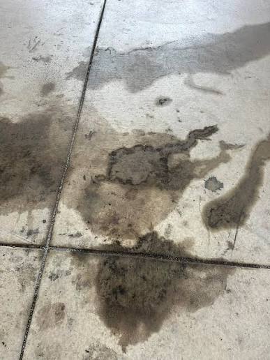 Concrete stains and oil spots