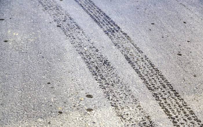 Hot tire marks on concrete
