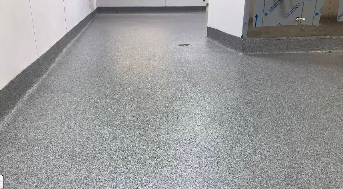After epoxy flake floor