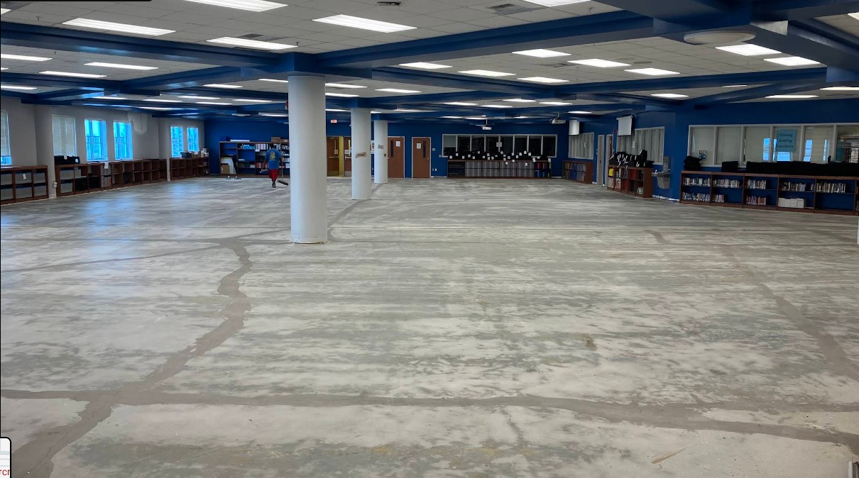 Before epoxy flake floor