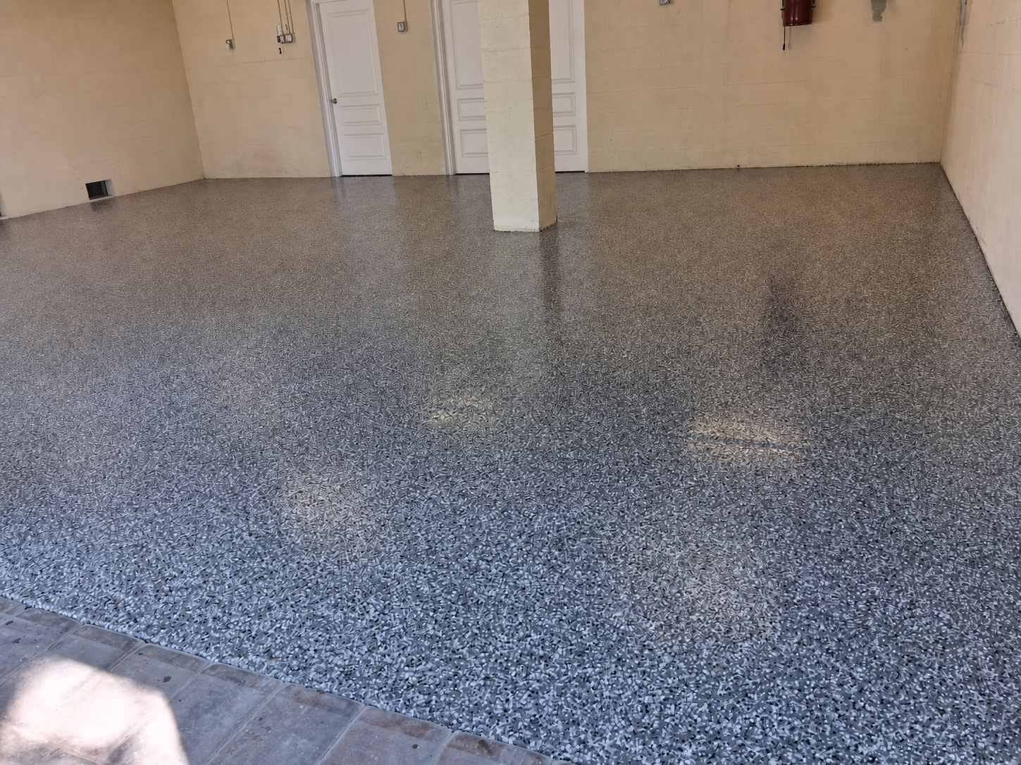 After epoxy flake floor