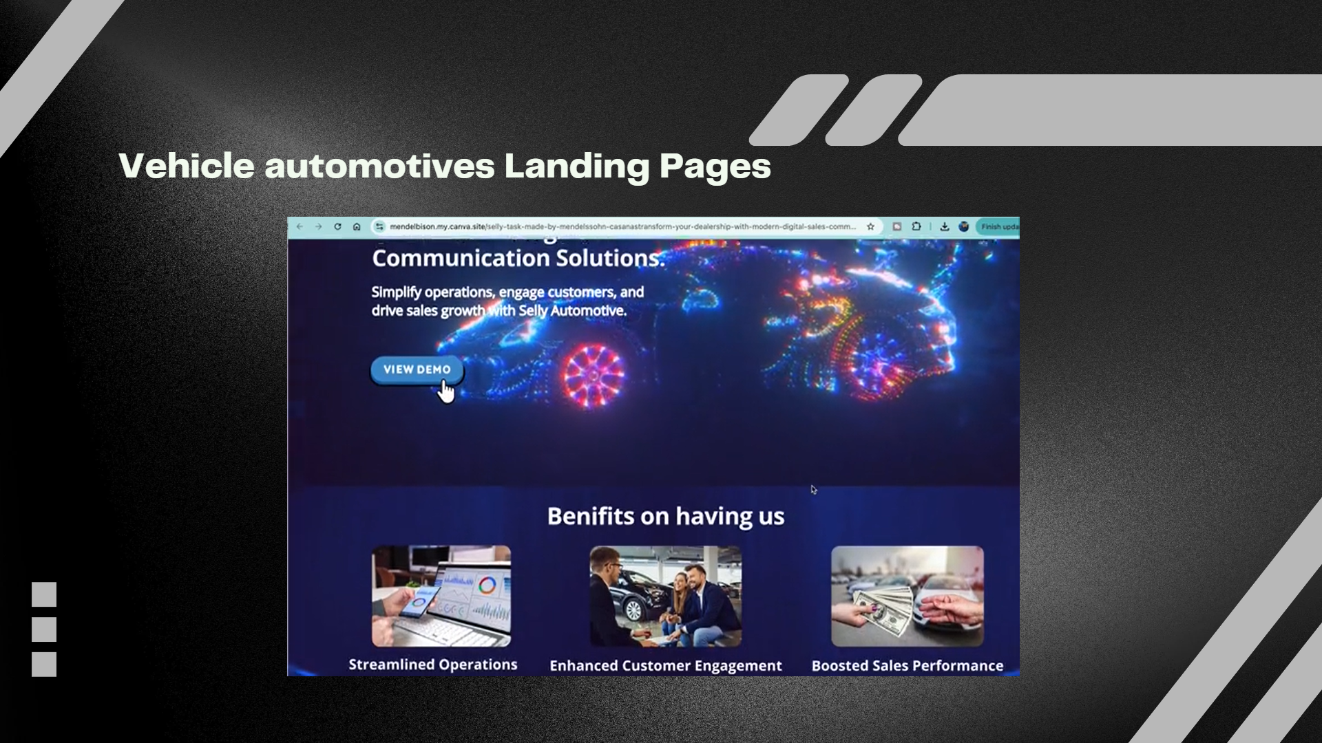 Vehicle Automotive Landing Pages