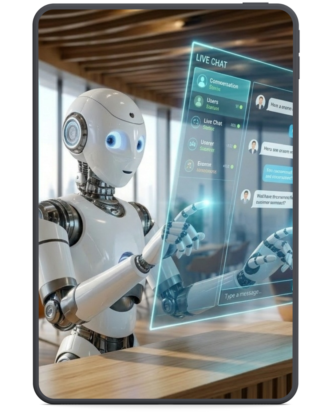 AI-powered business webinar training on laptop screen