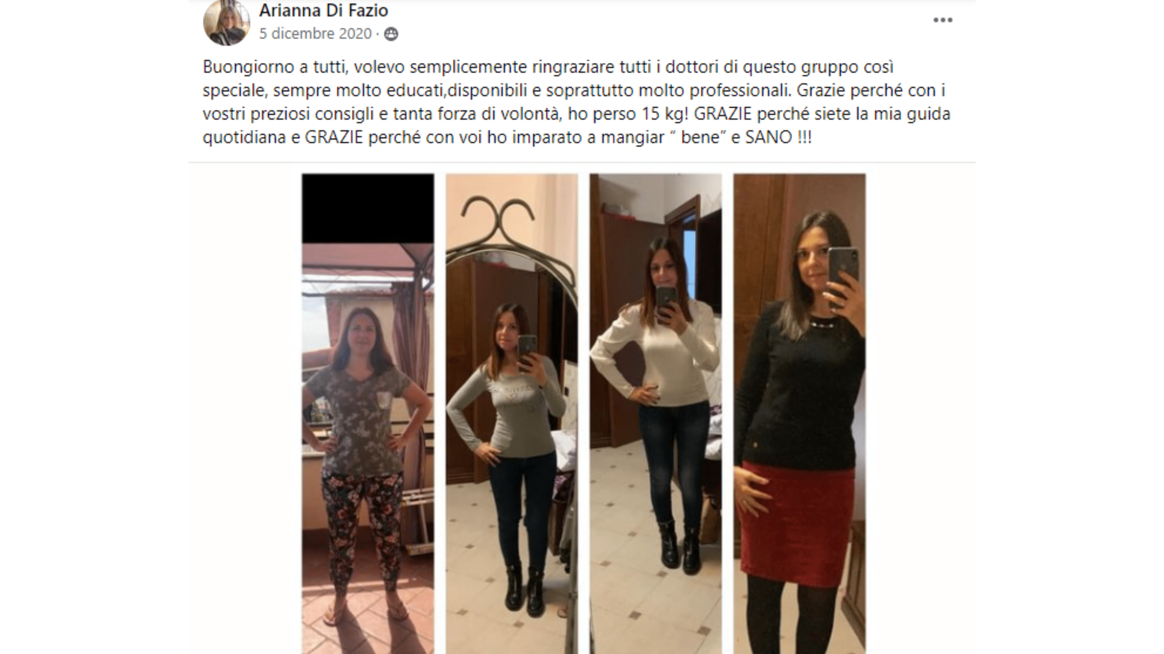 Risultato cliente -15 kg
