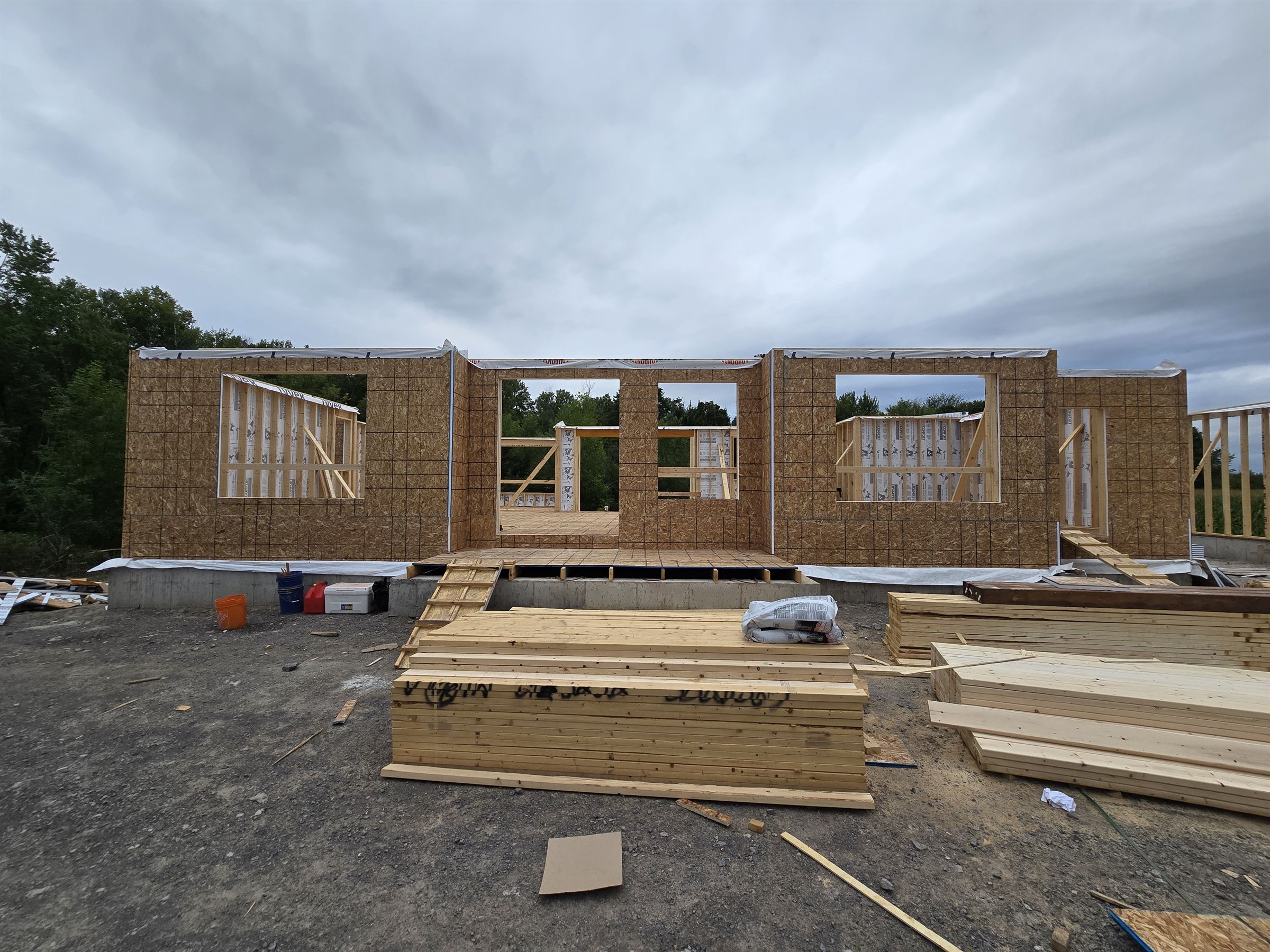 Residential wall framing and lumber on site Ottawa