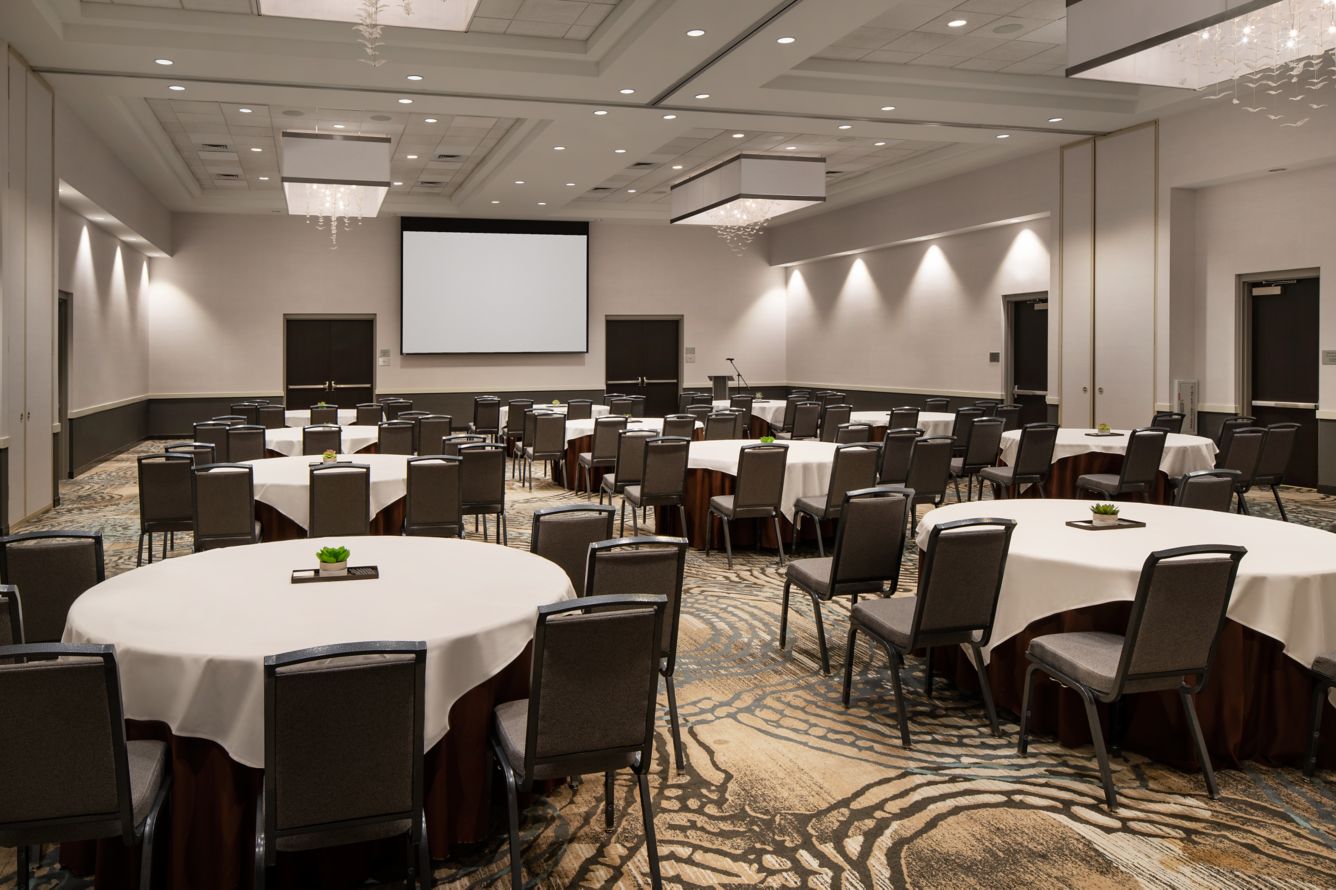 Scottsdale ballroom prepared for a professional summit event.