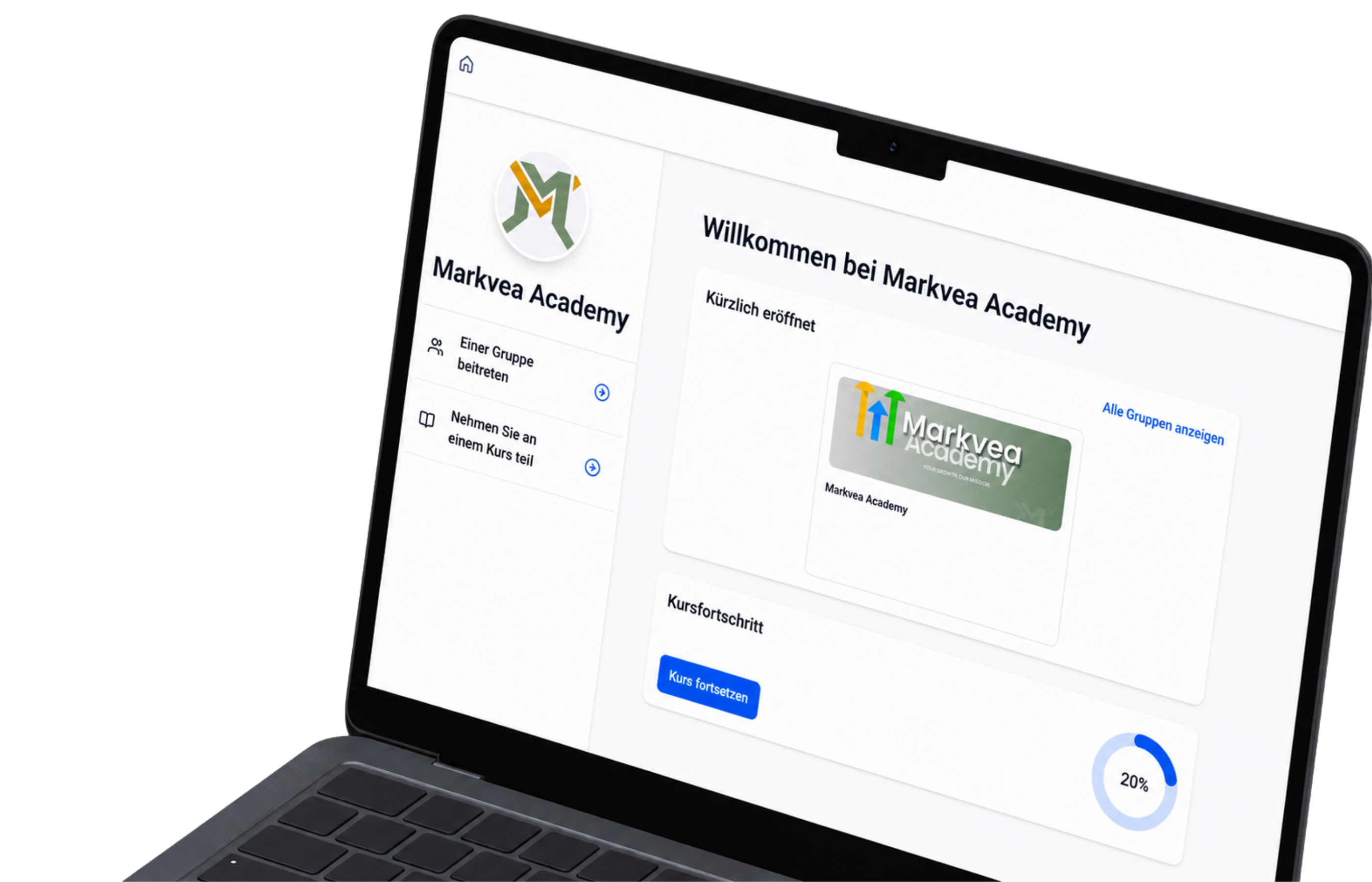 Markvea Academy Oberfläche
