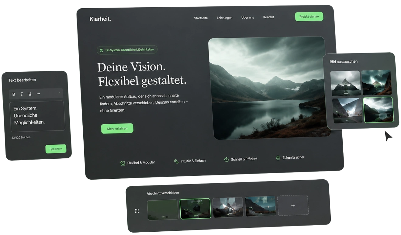 Flexible Website-Lösung mit einfacher Bearbeitung und modularen Erweiterungen