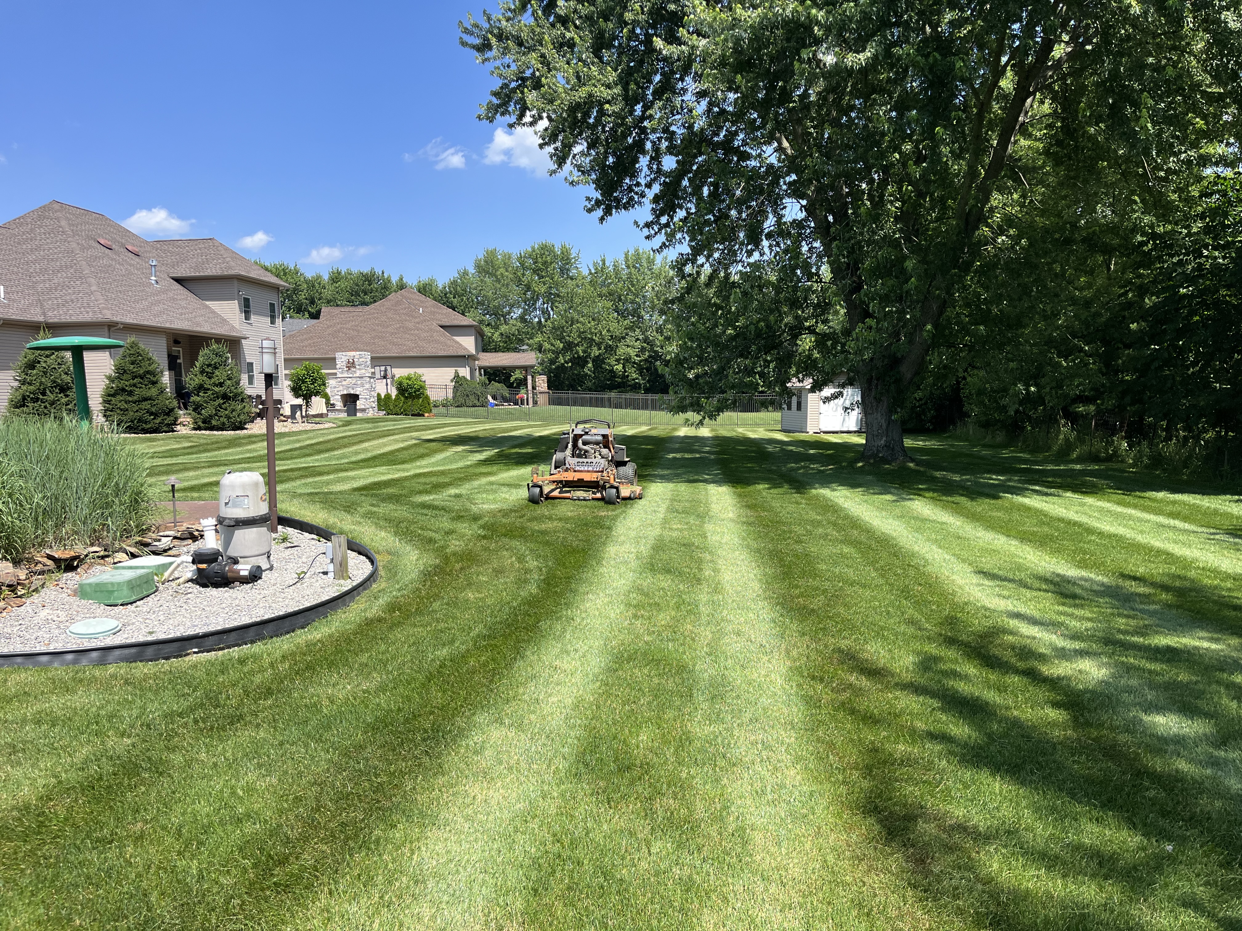 A lush lawn freshly cut in Poland Ohio