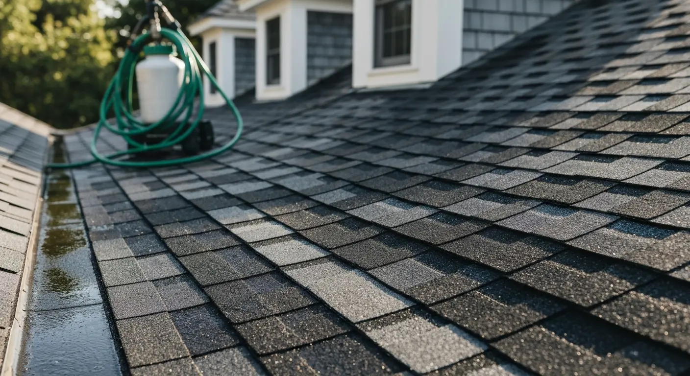 Roof cleaning result