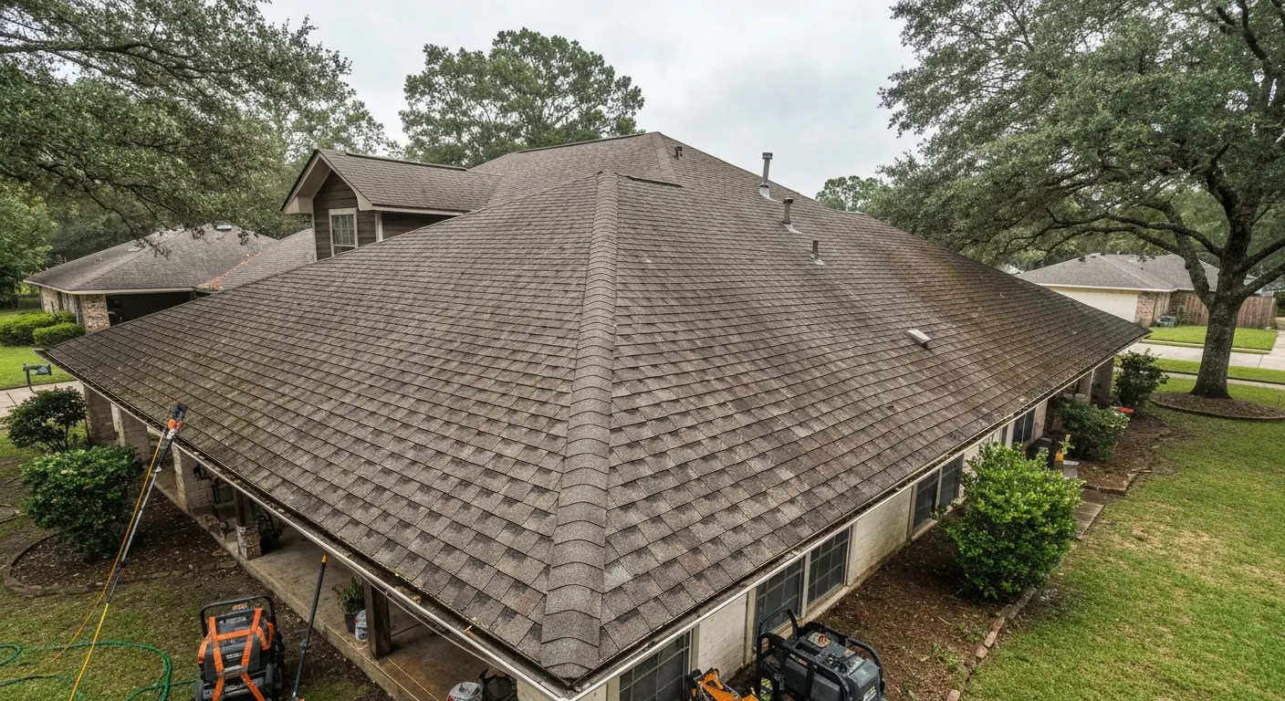 Residential roof cleaning