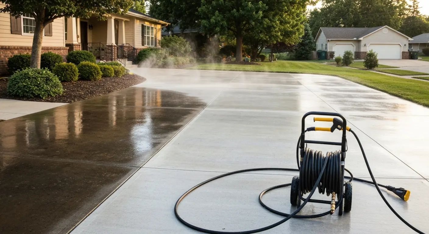 Pressure Washing Concrete and Driveway Cleaning