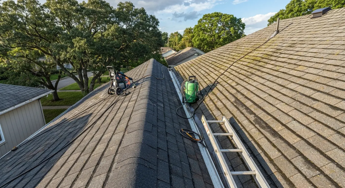 Roof cleaning service