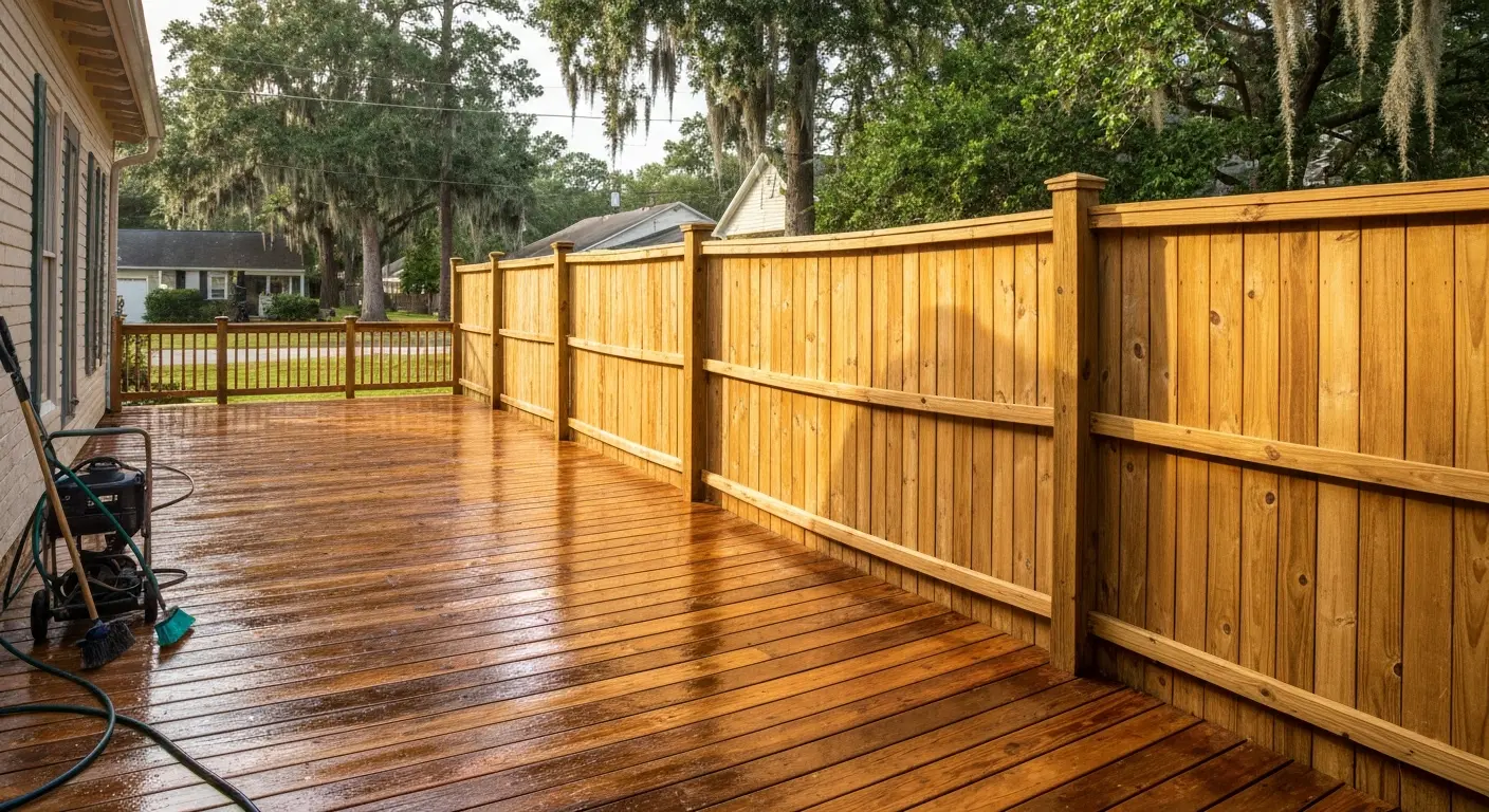Fence and deck cleaning