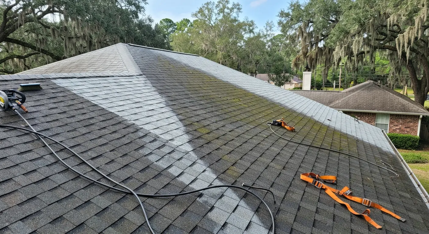 Roof cleaning service