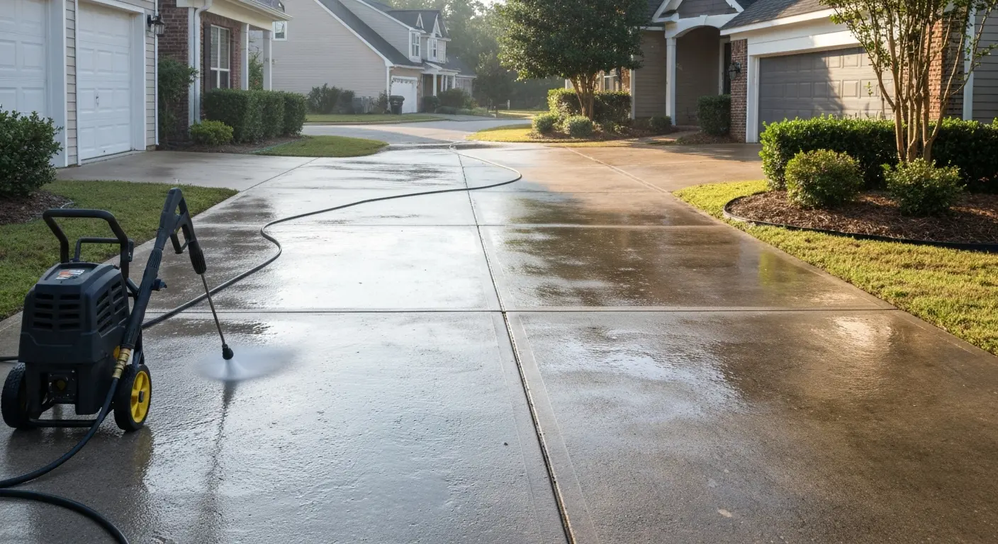 Driveway concrete pressure washing Watson
