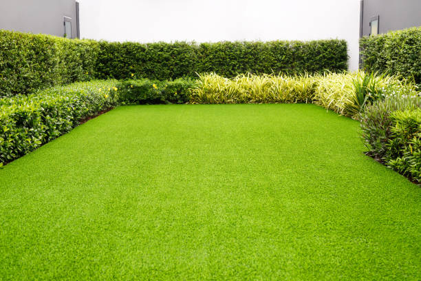 Silverleaf crew power-brushing artificial turf at a home in Fort Worth, Texas