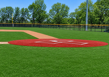 Turf training area inside an athletic facility
