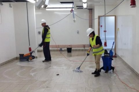 Commercial cleaning team servicing an office in Kelowna BC