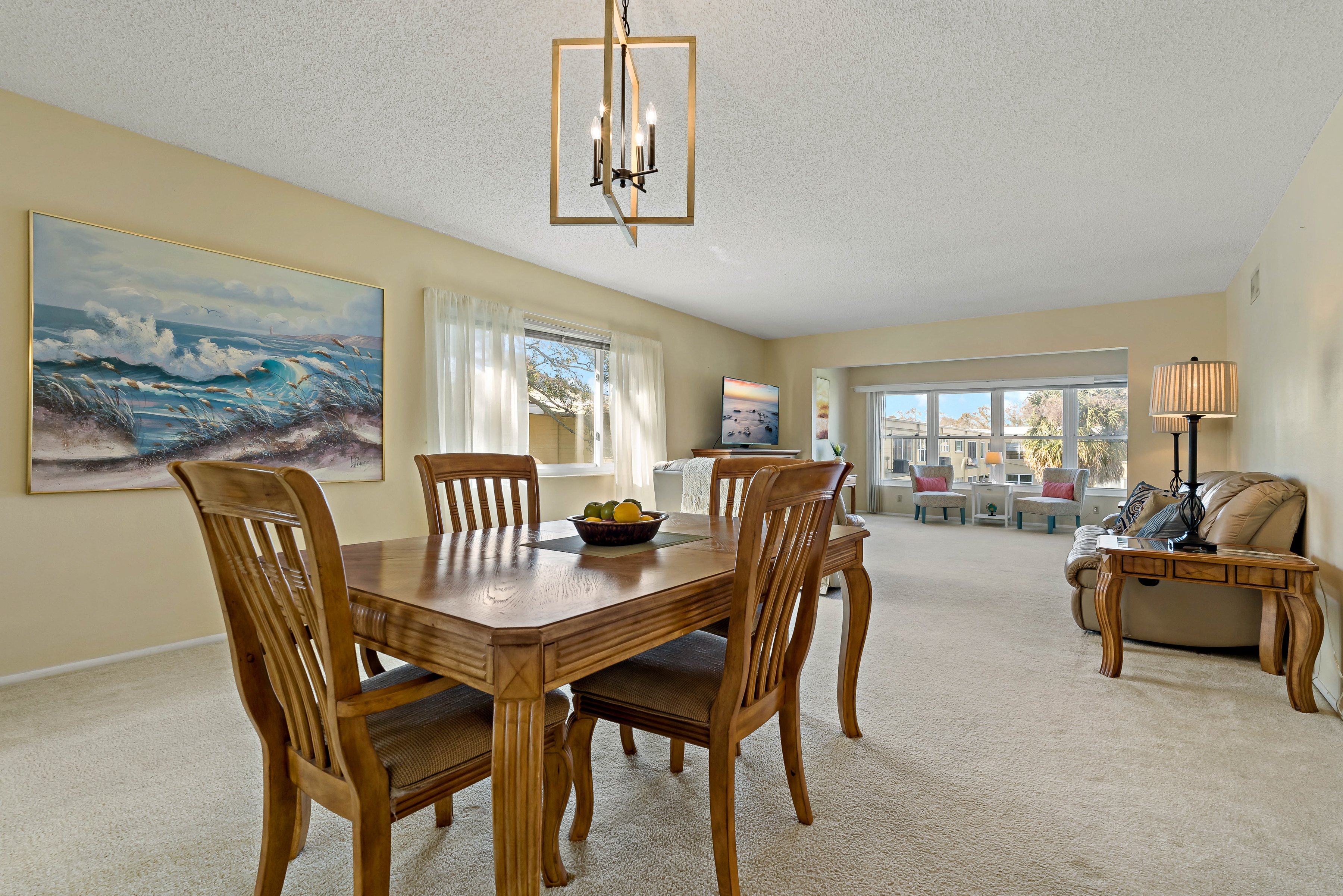 Freshly updated, clean, and bright Florida retirement community condo staged for new buyers