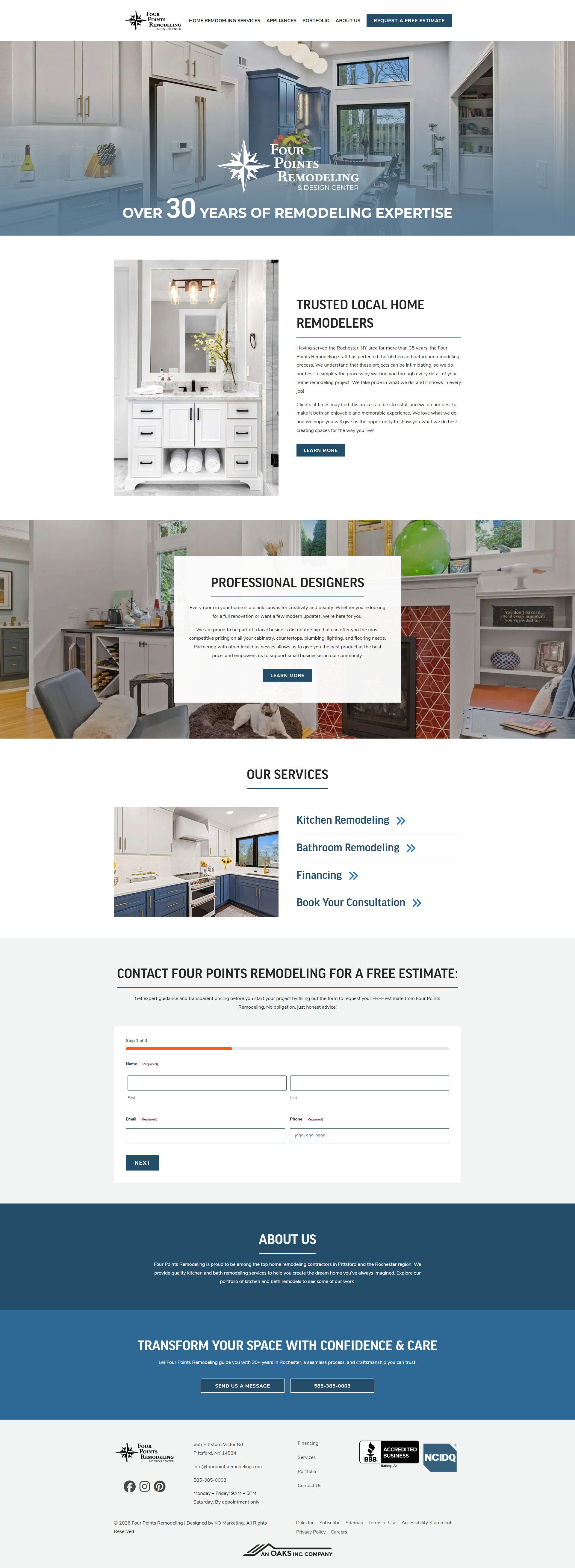 Four Points Remodeling — Kitchen & Bath Remodeler Website