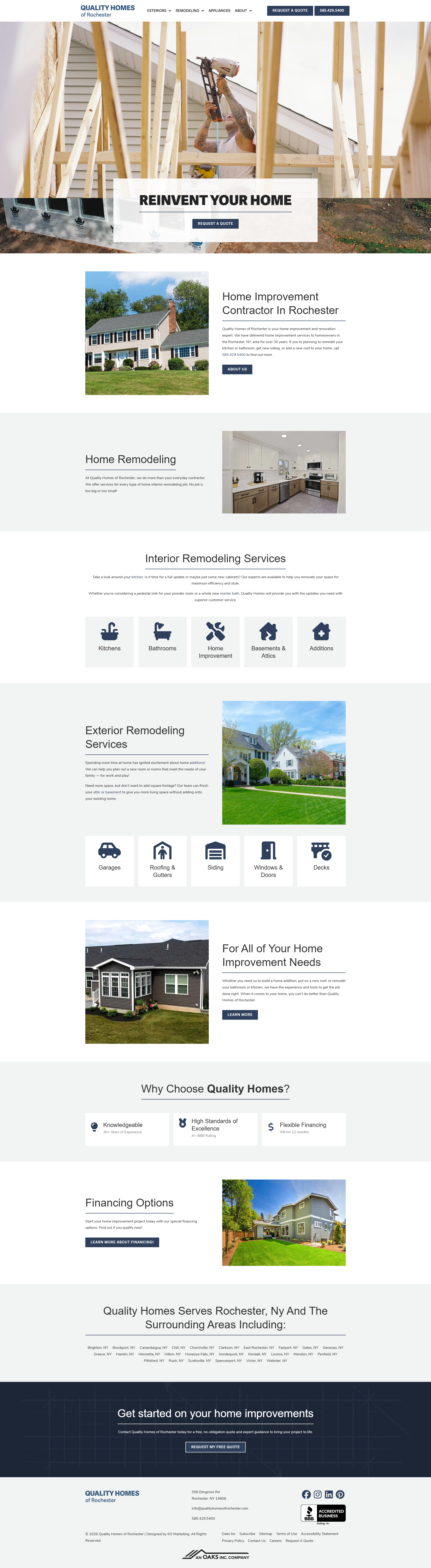 Quality Homes of Rochester — Full-Service Home Improvement Website