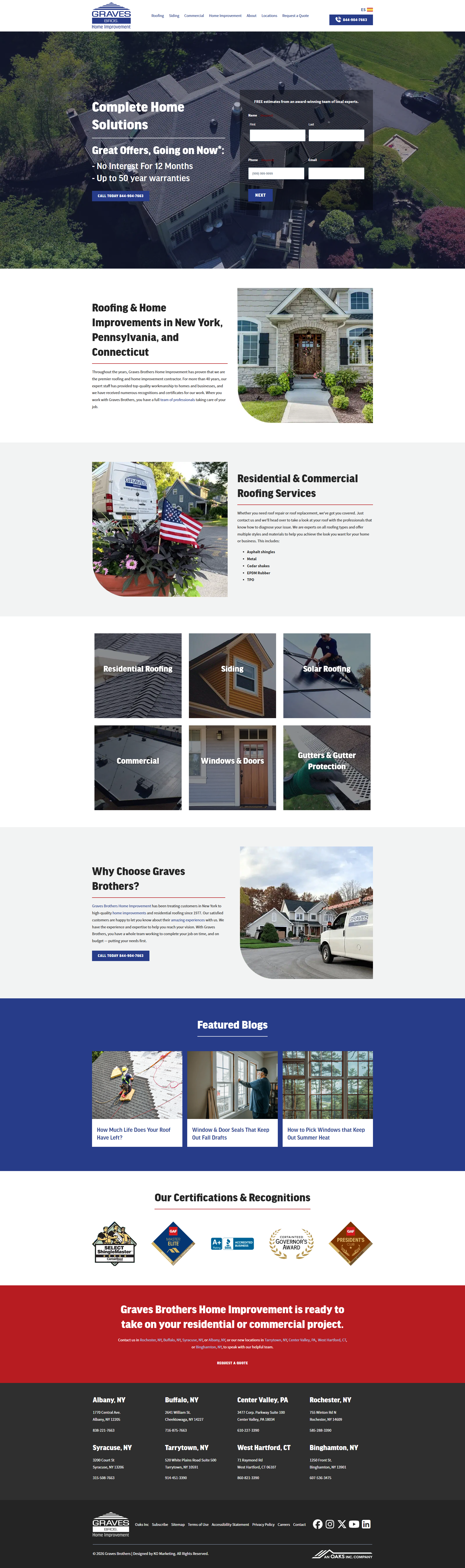 Graves Brothers — Multi-Location Contractor Website (NY, PA, CT)