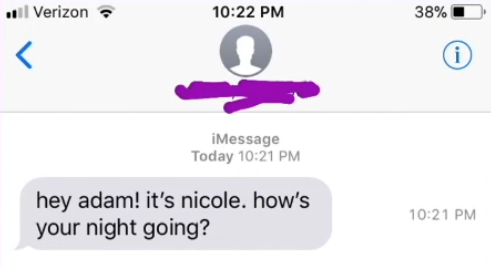 Woman texting man after a fun dating app exchange