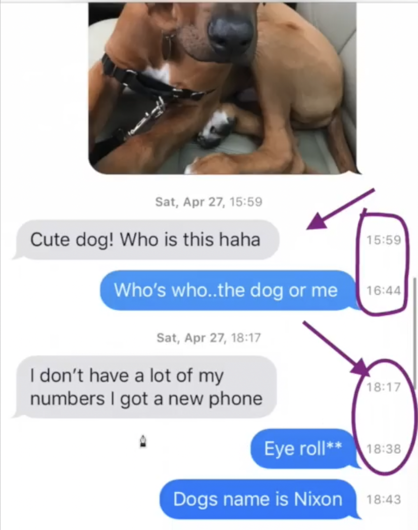 Mirror texting her response time Mirror texting her response time