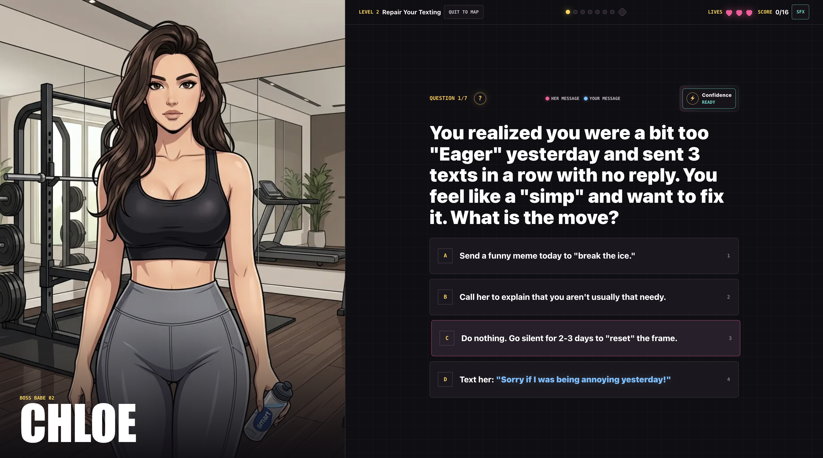Practice texting women in level 2 of the texting arcade video game Practice texting women in level 2 of the texting arcade video game