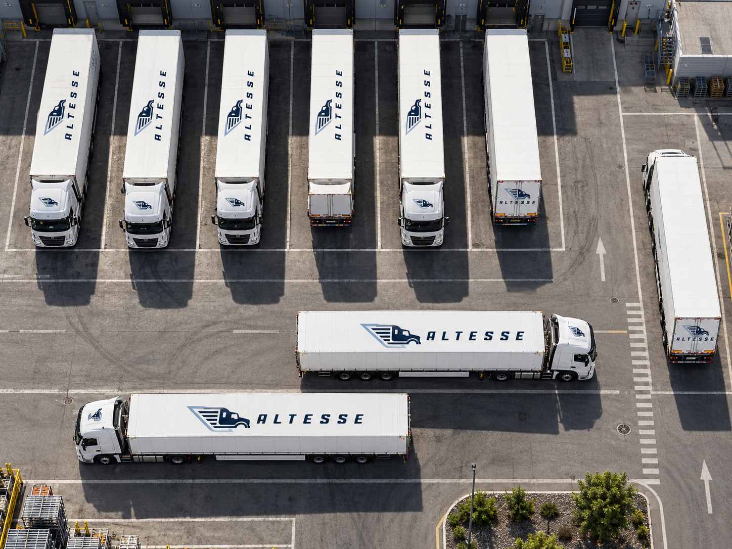 Containere de transport într-un hub logistic