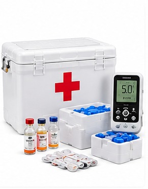 Cooler box, temperature monitor and cold packs