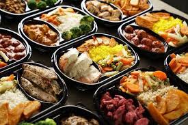 Corporate catering setup with individually packaged meals