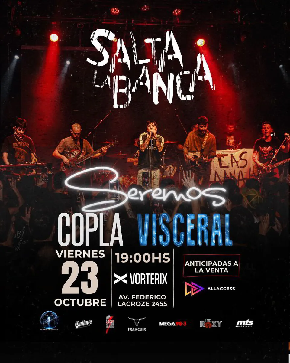 Flyer Salta La Banca en Vorterix