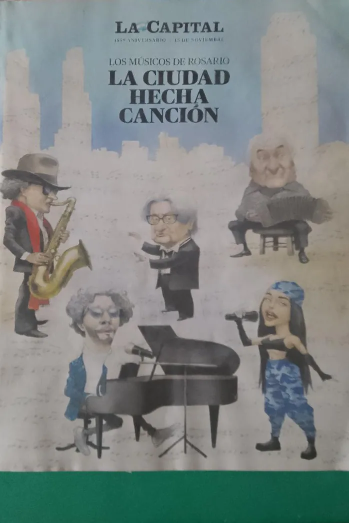 Tapa del suplemento La ciudad hecha canción de La Capital