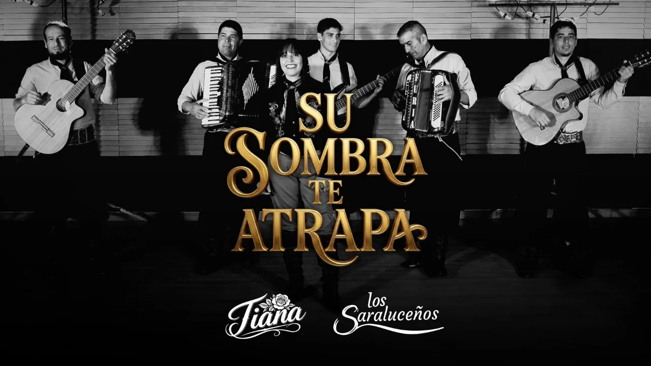 Portada del single Su sombra te atrapa, de Tiana con Los Saraluceños