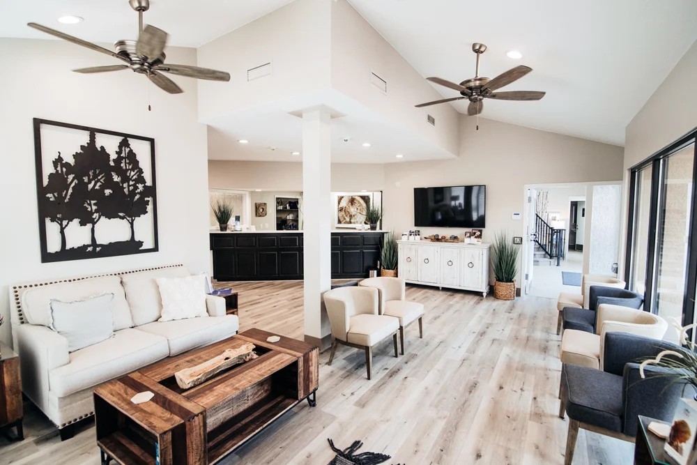 Desert Sands Medical Clinics interior — private treatment rooms and warm, modern design