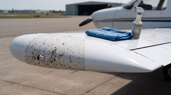 Wing leading edge bug removal during aircraft detailing in the DMV