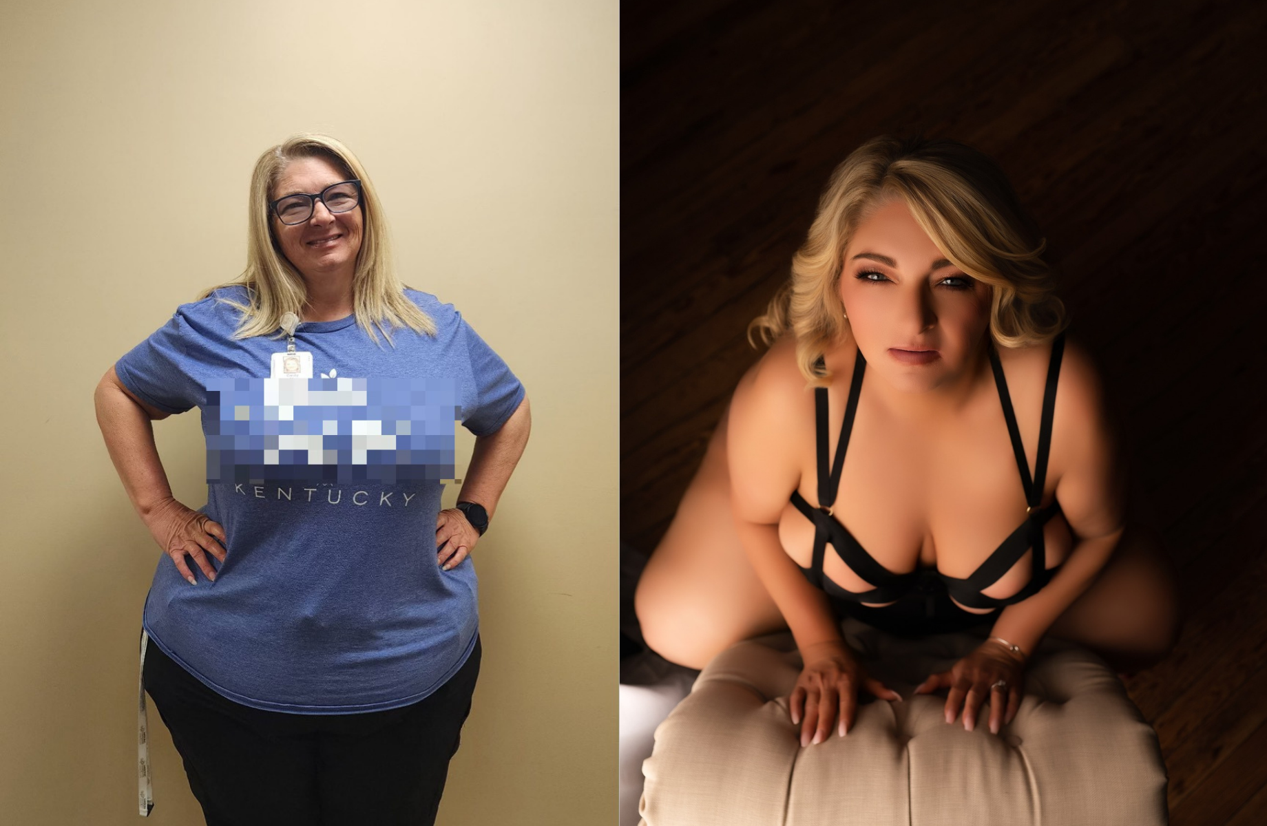 Before and after boudoir transformation